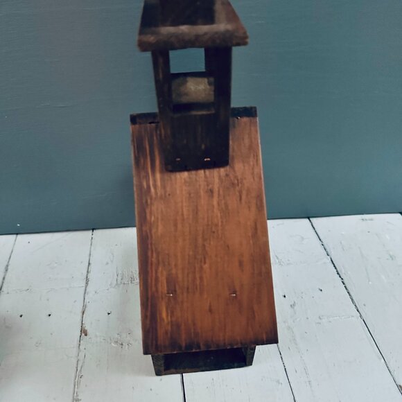 Vintage Wooden Church Display House Christmas Church Farmhouse Decor Handmade - Picture 6 of 9